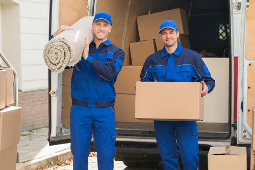 Moving boxes and furniture from a Battersea apartment