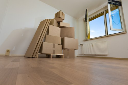 Removal team handling stairs and access in Battersea