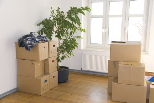 Apartment move preparation in Battersea with boxes and furniture