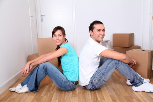 Careful loading of student furniture and boxes for a local move
